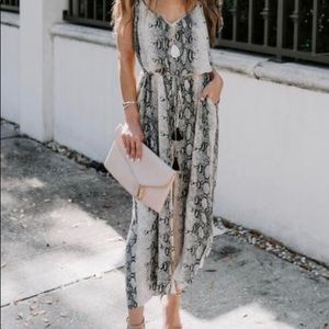 Vici snake skin print jumpsuit